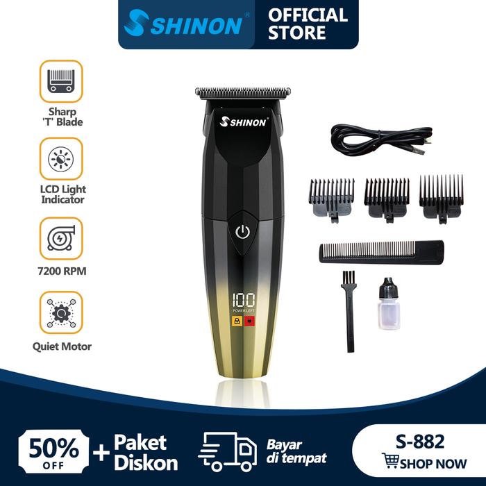 Gambar SHINON S-882 Trimmer Mesin Potong Rambut Kumis Jenggot Alat Cukur Rambut Eletrik Pria Man Tanpa Kabel dari SHINON&NIKAI undefined Tokopedia