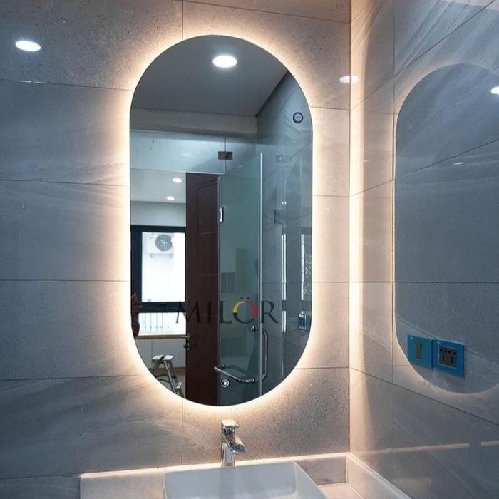 Gambar Cermin Aesthetic Led Oval Kaca Dinding Wastafel Kamar Mandi Aesthetic Mirror Lampu - POLOS dari HABS.ID undefined Tokopedia