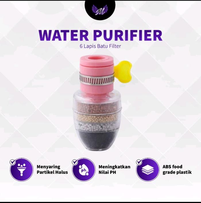 Gambar Sambungan Kran Saringan Air 6 Lapis Batu Karbon Filter Water Purifier Merah Plastik dari Mals OL Shop undefined Tokopedia