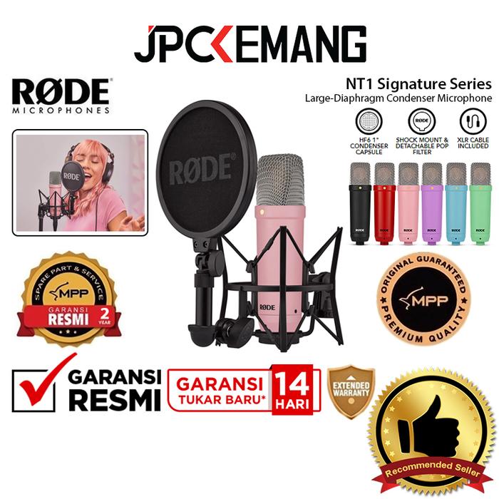 Gambar Rode NT1 SIGNATURE SERIES Studio Condenser Microphone Rode NT 1 Mic ORIGINAL - Pink dari JPC Kemang undefined Tokopedia