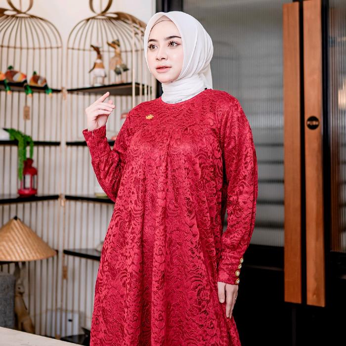 Gambar DRESS HAGHIA TERLARIS GAMIS SYAR'I GAMIS LEBARAN TERLARIS Casual Wanita Dewasa Pesta Gaun Mewah Maxi Kondangan Shakila Baju - merah, S dari Haghia Boutique undefined Tokopedia