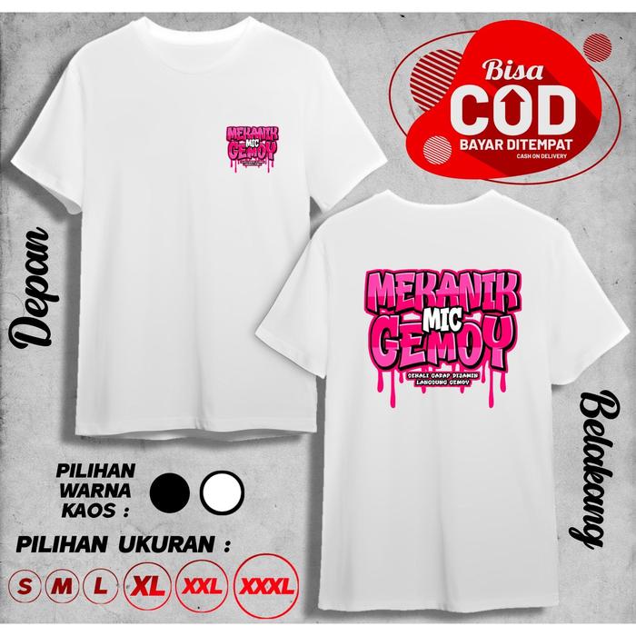 Gambar KAOS MEKANIK MIC GEMOY SEKALI GARAP DIJAMIN LANGSUNG GEMOY GRAFITI FB BAJU DISTRO COWOK CEWEK - HITAM FB, S dari MochiDistro undefined 4 Tokopedia