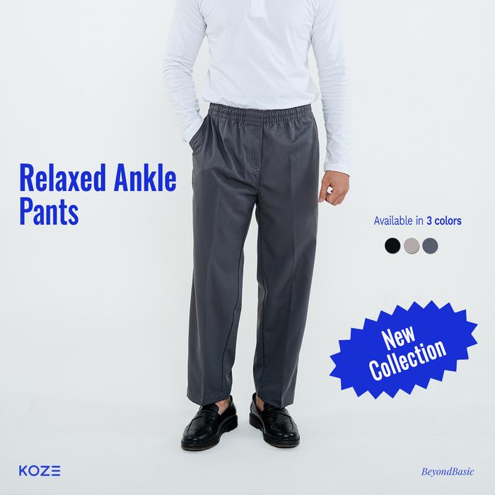 Gambar KOZE RELAXED ANKLE PANTS ALL COLOR - Celana Panjang Ankle Fit Rileks Semua Warna - GREY, S dari koze shop undefined Tokopedia