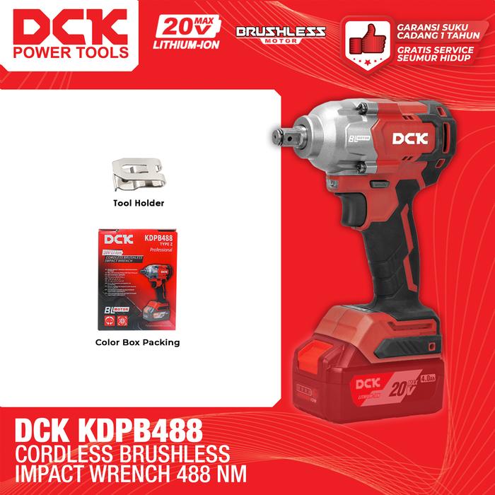 Gambar DCK KDPB488 Cordless Brushless Impact Wrench 488Nm / Mesin Pembuka Baut Kendaraan - UNIT ONLY dari Drill&Co undefined Tokopedia