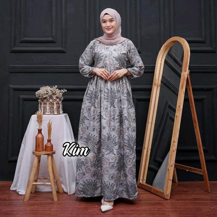 Gambar Gamis batik GODONG GEDANG busui jumbo LD100 LD110 LD120 LD130||Baju wanita Muslimah MODERN - Melati, LD130 dari Batik genthong_NEW undefined Tokopedia