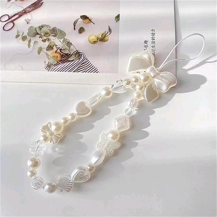 Gambar Gantungan HP Manik-Manik pita Lucu simpel | Phone strap mutiara unik dari Yayayayi store_NEW undefined Tokopedia
