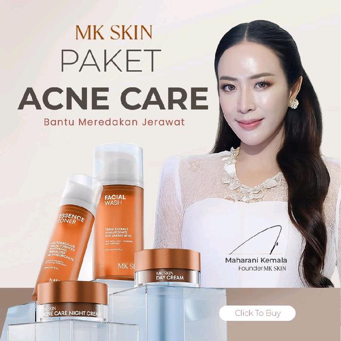 Gambar [COD] MK SKIN - Paket Wajah Acne - Paket lengkap Facial wash ,essence toner,day cream,night cream untuk kulit sensitif,berjerawat dan kemerahan. dari MK SKIN MAKASSAR I undefined Tokopedia