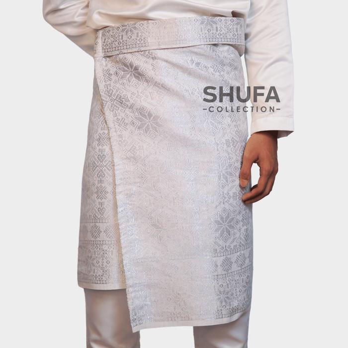 Gambar Sarung Songket Melayu Instan Kain Sampin Batik Khas Akad Baju Teluk Belanga Cekak Musang Motif Muslim  Dewasa Nyaman Tenun - Putih, Anak dari Shufa Collection undefined Tokopedia