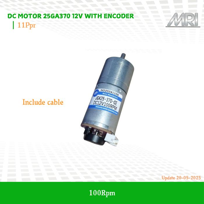 Gambar DC Motor 25GA370 12V 100Rpm 620Rpm With Encoder 11ppr - 100rpm dari MRI Electronics undefined Tokopedia