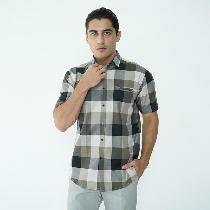 Gambar Casella Kemeja Chicago Pria Lengan Pendek Exclusive Motif Kotak Baju Casual - 2341 Shadow Grey, S dari Casella Apparel undefined Tokopedia