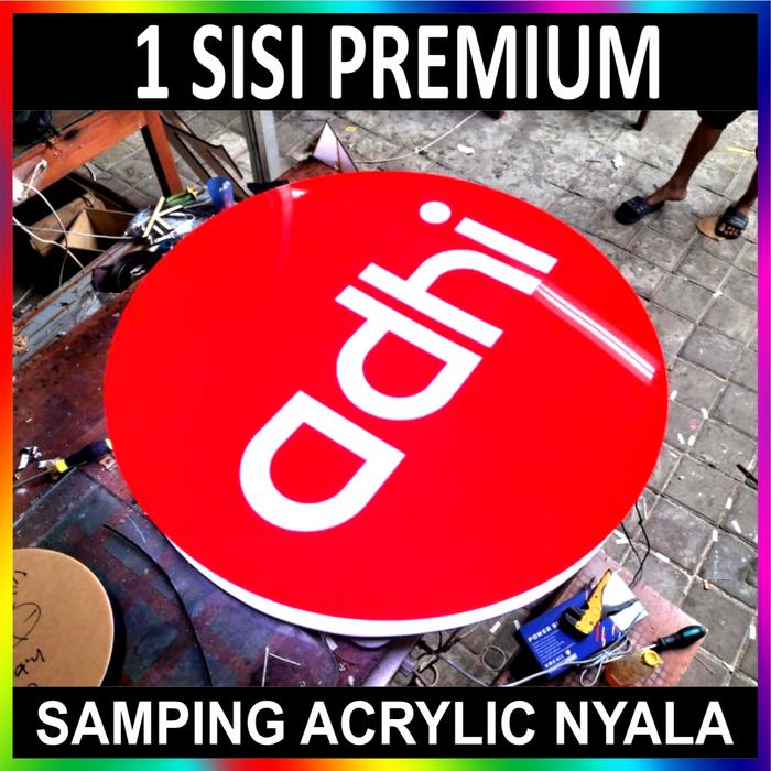 Gambar Neon Box Bulat 2 Sisi Nyala LED Full Acrylic dan PVC Premium Murah - Premium 1 Sisi, 30 CM dari AcrylicWorks undefined Tokopedia
