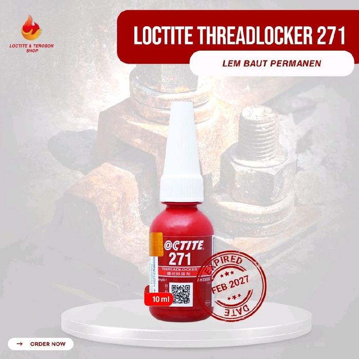 Gambar LEM BAUT LOCTITE 271 THREADLOCKER 10ML MENGUNCI IKATAN BAUT DAN MUR dari Loctite and Teroson Shop undefined Tokopedia