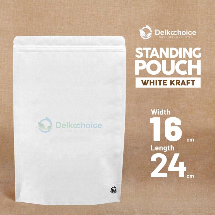 Gambar Standing Pouch LARGE Ukuran 16cm Plastik Klip Kemasan Sealer Makanan - WhiteKraftFul16 dari dkm packing undefined Tokopedia