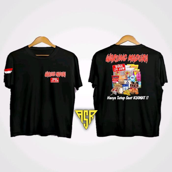 Gambar KAOS WARUNG MADURA BAHAN ADEM BISA GANTI KATA KATA SESUAI KEINGINAN Pria - Hitam Pendek, S dari ARCELIOSAKTIANSABLON undefined 3 Tokopedia