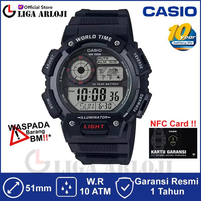 Promo CASIO AE-1400WH-1AVDF Jam Tangan Pria Digital AE-1400WH-1A