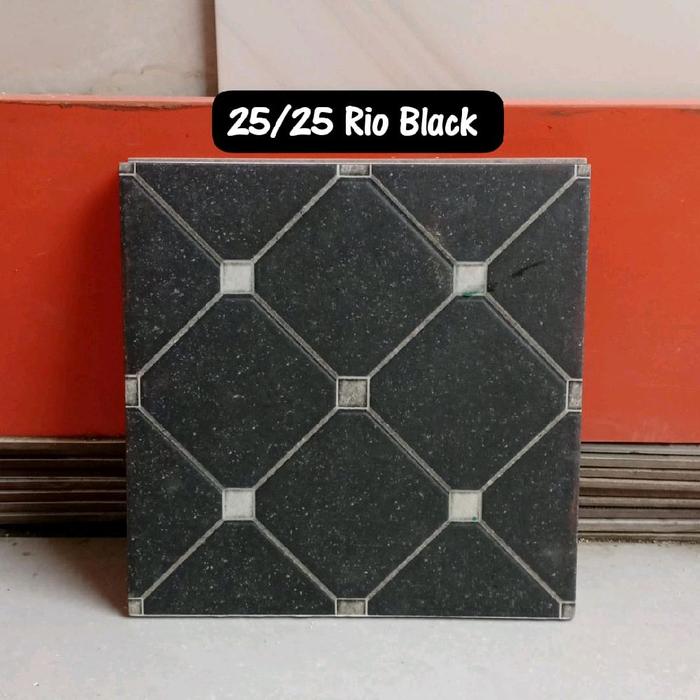 Gambar Keramik lantai kamar mandi 25x25cm Asia Tile Type Rio Black - Kw.D (Kasar) Dus Polos. dari Jaya Keramikindo 3 undefined Tokopedia