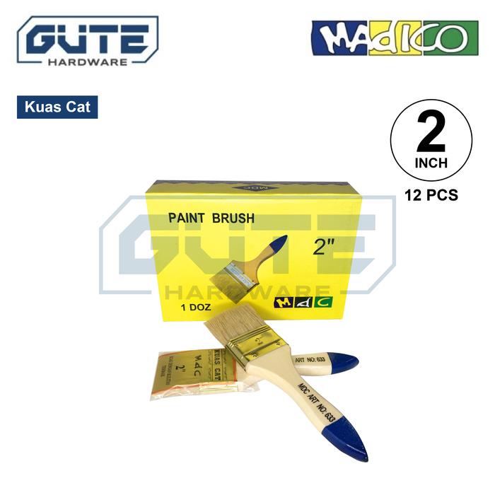 Gambar (Doz) Kuas Cat Vernish "MADICO" Berbagai Ukuran / Kuas Tembok - 2 Inch = 12 Pcs dari Gute Hardware undefined Tokopedia