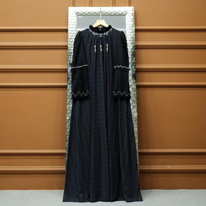 Gambar Aisyalina Id Gavya Series Dress Only Series Tanpa Hijab Bahan Ceruty Armany Baby Doll Mix Cantili brukat Dress Gamis Wanita - Black, All Size dari Aisyalina Store undefined Tokopedia