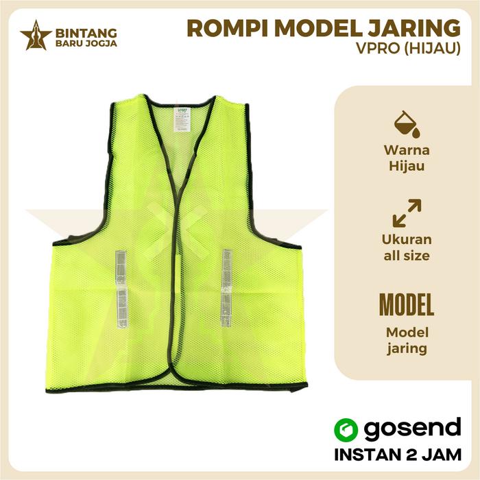 Gambar Rompi Jaring Kerja Proyek Safety Vest Hijau Model Jaring All Size Safe Line Berkualitas Murah dari Bintang Baru Jogja undefined Tokopedia