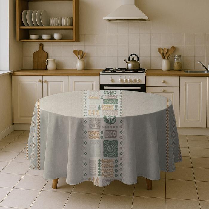 Gambar Taplak Meja Makan Bulat Motif Aesthetic Ukuran 137 cm - MID 1 dari Atisashop undefined Tokopedia