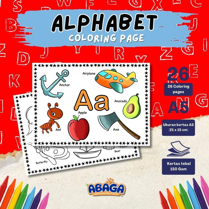 Promo Alphabet ABC Coloring Pages | Buku Mewarnai untuk PAUD & TK - Kab ...