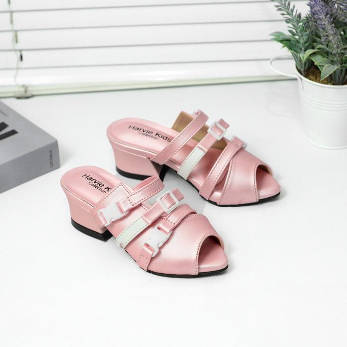 Gambar Harvie Kids - Sandal Jinjit Anak Perempuan Hak 3cm Ujung Terbuka | Fashion Anak Perempuan Kekinian | AD 02 - Pink, 26 dari Harvie Kids Collection_NEW undefined Tokopedia