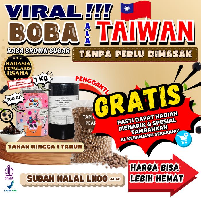 Gambar Boba Tapioca Pearl Jelly Siap Saji - Boba Bubble Brown Sugar Instant 1 Kg Tanpa Perlu Dimasak | Cocok untuk Semua MInuman | Popping Boba Meletus Pecah Dimulut Nata Jelly dari Nata Jelly Official Store undefined Tokopedia