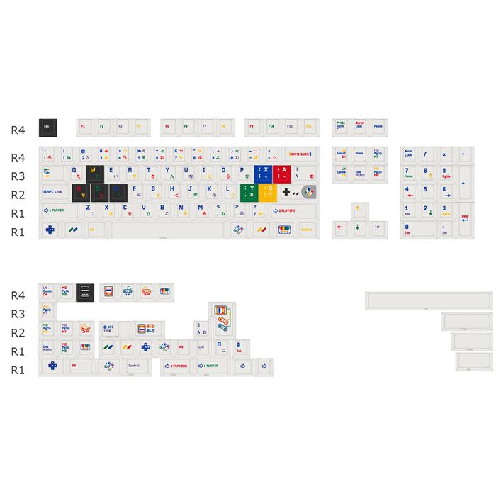 Gambar Gliging  SFC Permainan Jepang Keycaps Hitam/Putih Cherry Profil PBT Dye-sub 141 keycap set untunk Keyboard Mekanik - Putih dari Gliging undefined Tokopedia