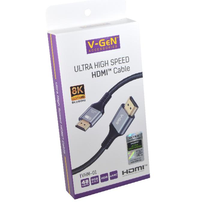 Gambar Kabel HDMI V-GeN Ultra High Speed 8K Ultra HD 60Hz HDMI 2.1 Male to Male VHM-01 1Meter VHM-02 1.5Meter VHM-03 2Meter VHM-04 3Meter - VHM-01 1 Meter dari V-GeN Official Store Kota Administrasi Jakarta Pusat Tokopedia