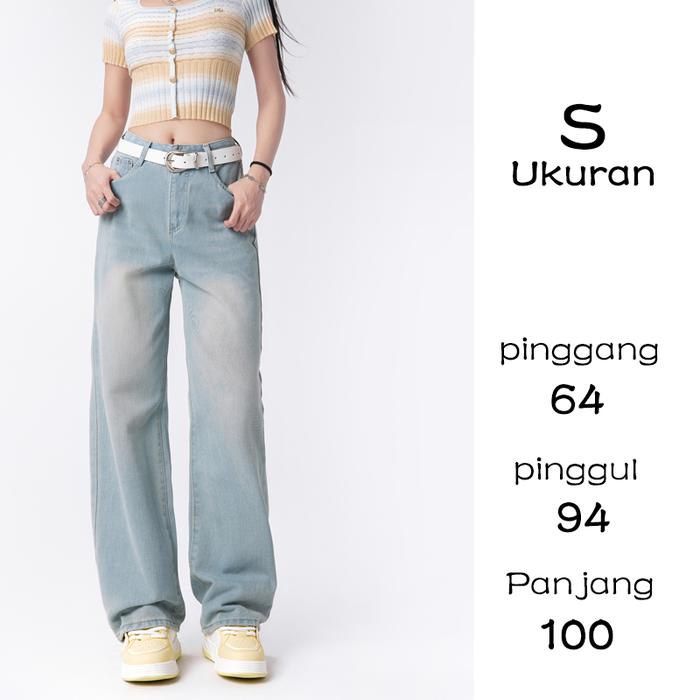 Gambar 2025 Summer New! Women's Designer Low-Waist Wide-Leg Jeans – Thin Lyocell/Tencel, Floor-Length Slouchy Straight-Leg Pants jeans  2  milyar - S dari Kostum Nusantara undefined Tokopedia