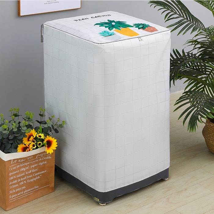 Gambar Sarung Mesin Cuci 1 Tabung Buka Atas Cover Pelindung Mesin Cuci Top Loading  Bahan PVC Tebal Waterproof Motif Cantik - cactus TOP dari Lancar889 undefined 5 Tokopedia