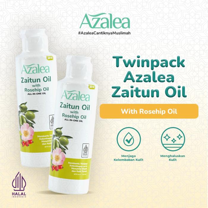 Gambar [TWINPACK 2 PCS] AZALEA Minyak Zaitun Oil 150ml Habbatussauda Oil / Rosehip Oil - PAKET Melembabkan Kulit Tubuh Alami dan Menyamarkan Bekas Luka All In One - 2x Rosehip Oil dari Health and Beauty Solution Kota Tangerang Tokopedia