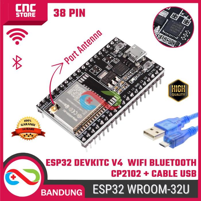 Jual ESP32 ESP-32 DEVKITC V4 WROOM-32U WIFI BLUETOOTH DEVELOPMENT BOARD ...