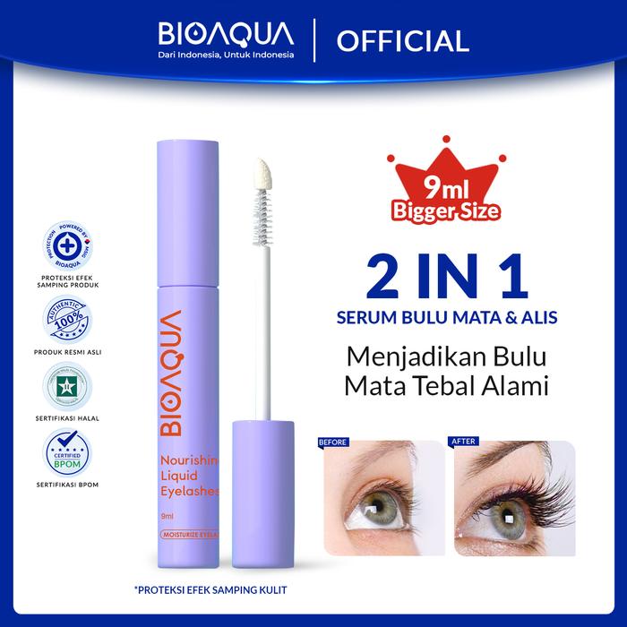 Gambar 【BPOM】BIOAQUA 2in1 Nourishing Liquid Eyelashes Serum Penumbuh dan Penebal Bulu Mata 9ml eyelash extension lash lift lem bulu mata tahan lama dari bioaquabeauty_id undefined Tokopedia