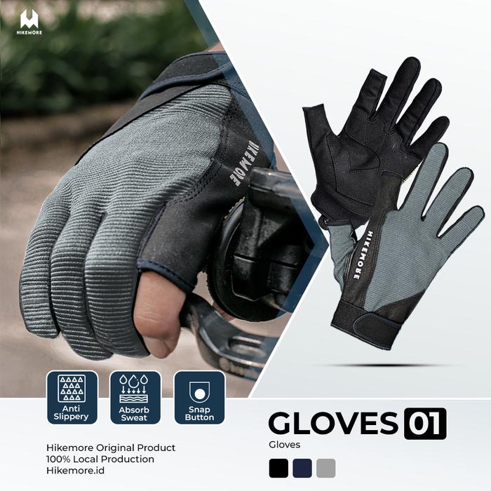 Gambar Sarung Tangan Motor Pria Gloves Hikemore 01 Original - Grey, M dari Hikemore undefined Tokopedia