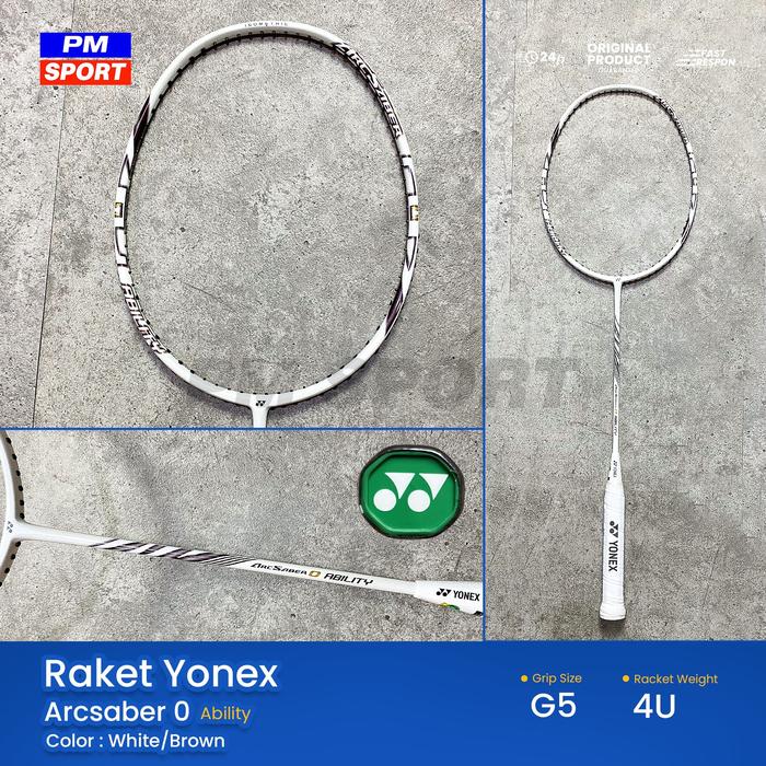 Gambar RAKET BADMINTON / BULUTANGKIS YONEX ARCSABER 0 ABILITY CLEAR FEEL ORIGINAL - ABILITY/WHITE BROWN, RAKET+COVER dari PM SPORT STORE undefined Tokopedia