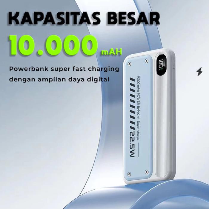 Gambar VIMET V19 Powerbank V19 10000mAh 22.5W Super Fast Charge Dual USB LED Power Display - Putih dari Vimet Official Kota Administrasi Jakarta Barat Tokopedia