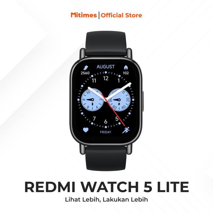 Gambar Xiaomi Redmi Watch 5 Lite 1.96 Inch Amoled | 150+ Mode Olahraga | Tahan Air 5ATM | Baterai Tahan 18 Hari - Black dari MITIMES undefined Tokopedia