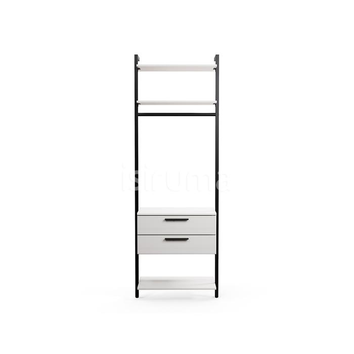 Gambar Lemari Pakaian Gantung Minimalis Besi BARRA WARDROBE NARROW - ISIRUMA - White Wash dari Isiruma Indonesia undefined Tokopedia