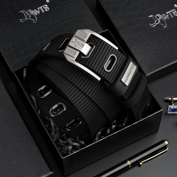 Gambar ADD STYLE99 | FREE BOX IKAT PINGGANG PRIA IMPORT SABUK JARUM BESAR KEPALA METAL ANTI KARAT GESPER NYLON WEBBING OUTDOOR COD - HITAM dari ADD STYLE99 undefined Tokopedia