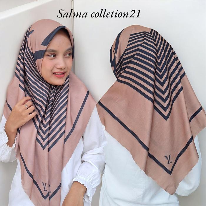 Gambar Kerudung Segi Empat Voal Motif hijab jilbab Bahan Adem - 000A dari Salma Collection 21_NEW undefined Tokopedia