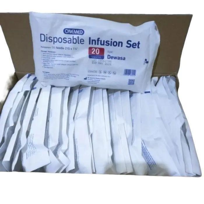 Gambar OneMed Infusion Set Dewasa Selang Infus 21G x 1/2 dengan Komponen Kuning Hijau Steril Sekali Pakai untuk Penggunaan Spesifik Fleksibel 150 cm & Roller Clamp dari Diavors Medika undefined Tokopedia