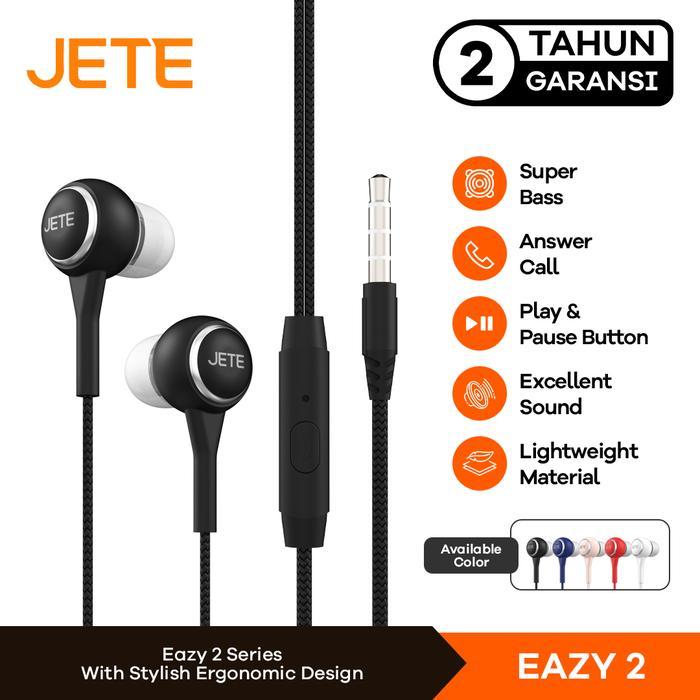 Gambar Headset Earphone JETE Eazy Candy 2 - JETE Eazy Candy 3 - JETE HA1 - Garansi 2 Tahun - Eazy 2 Black dari JETE Authorized Store undefined Tokopedia