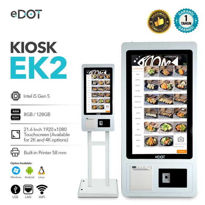 Gambar Digital Self Order Kiosk - Mesin Kasir All in One POS Self Service Order Payment Machine. Kiosk EK2 Cocok untuk Supermarket atau Restoran Cepat Saji dari eDOT Indonesia undefined Tokopedia