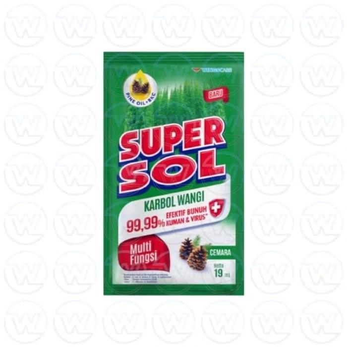Gambar SUPERSOL 21ML X 12 SACHET (1 RENTENG) SUPER SOL WINGS CAIRAN PEMBERSIH TOILET KARBOL WANGI - SUPERSOL CEMARA, 19 ML (12 PCS) dari Hellobonia undefined Tokopedia
