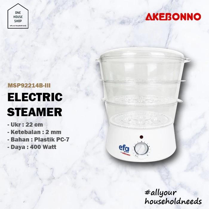 Gambar EFA By AKEBONNO FOOD STEAMER/KUKUSAN LISTRIK MSP 10107 - Kapasitas 12 Liter dari TOKO JAWA ELECTRIK undefined 5 Tokopedia