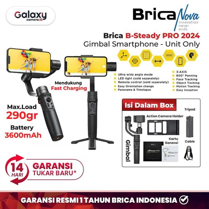 Gambar Brica B-Steady Pro New 2023 3-Axis Gimbal Stabilizer For Smartphone - Steady Pro 2024 dari Galaxy Camera Kota Tangerang Tokopedia