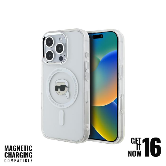 Gambar Case For iPhone 16 / Pro / Pro Max Karl Lagerfeld Magsafe IML Metal Karl Head - 16 Pro Max, White dari PlayWorks Store undefined Tokopedia