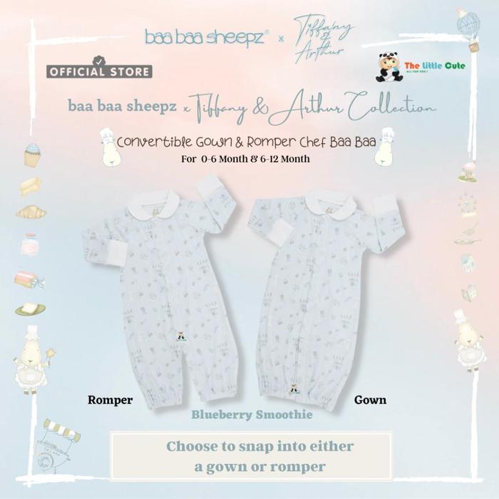 Gambar Baabaasheepz Convertible Gown & Romper Romper Bayi Jumpsuit Bayi Baju Bayi Chef Classic - ChefBlue6-12m dari The Little Cute undefined Tokopedia