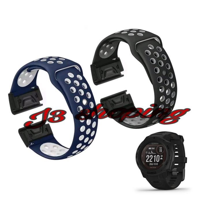 Strap Garmin Instinct Solar Tactical Tali Jam Nike Watch Band Konektor  Silikon Hitam Volt dengan Konektor Quick Fit untuk Smartwatch Garmin  Instinct - Main Image